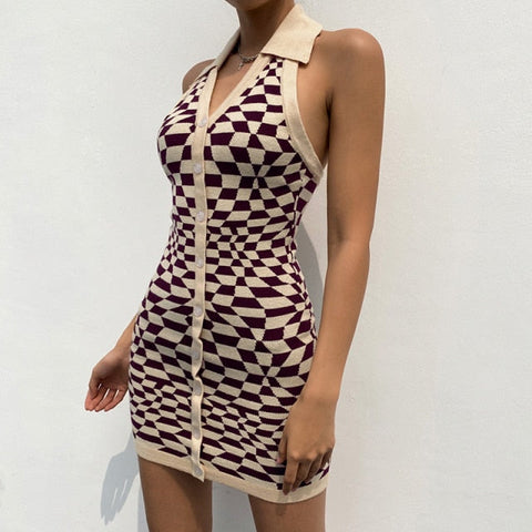 Sonicelife hoco dresses 2024 New Female Beach Knitted Bodycon Dress Chic Women Elegant Lady Backless Sleeveless Bandage Halter Sundress Summer Vacation Clothing