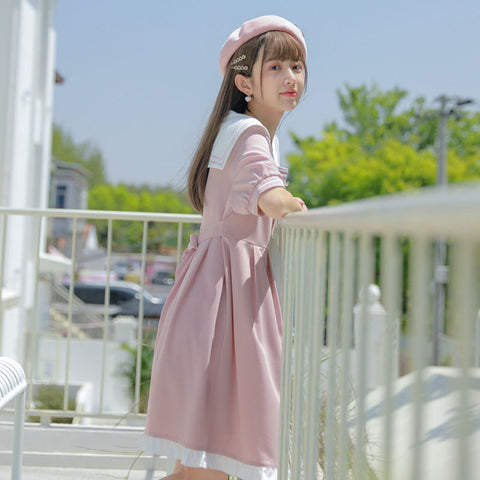 Sonicelife Harajuku Kawaii Fashion Sailor Uniform Pink Dress