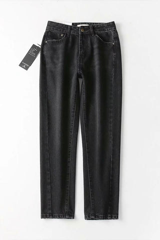 Sonicelife Woman jeans  Solid Color Vintage Slim Jeans