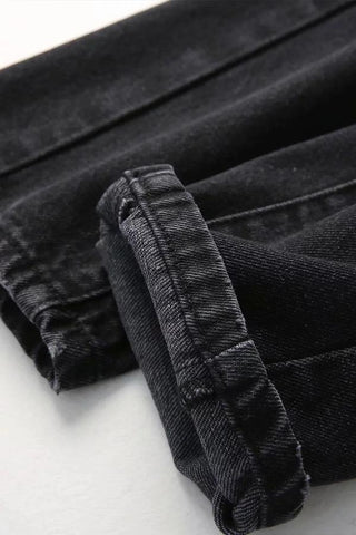Sonicelife Woman jeans  Solid Color Vintage Slim Jeans