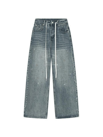 Sonicelife 2024 New Fashion Woman Bottom Elegant Splash 90s Boyfriend Jeans