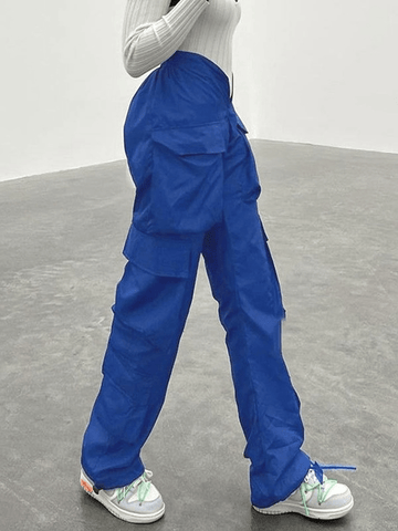 Sonicelife 2024 New Fashion Woman Bottom Elegant V Cut Pocket Cargo Pants