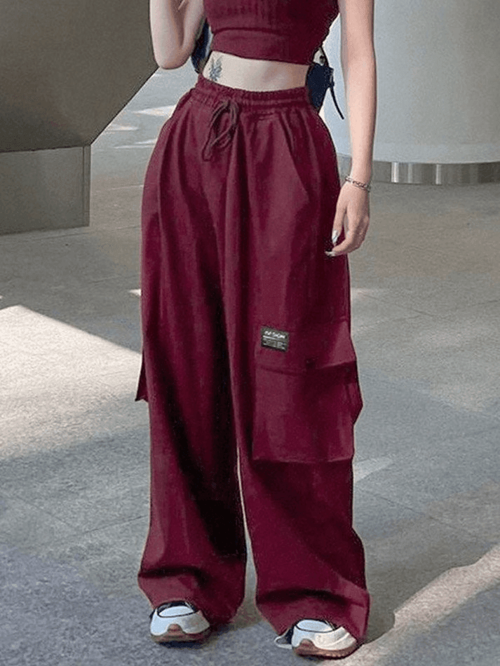 Sonicelife 2024 New Fashion Woman Bottom Elegant Vintage Baggy Cargo Pants