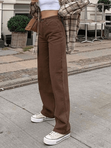 Sonicelife 2024 New Fashion Woman Bottom Elegant Vintage High Waist Boyfriend Jeans