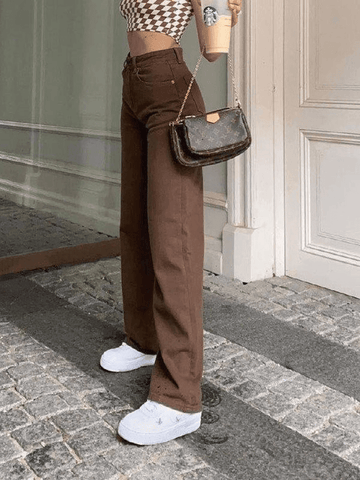 Sonicelife 2024 New Fashion Woman Bottom Elegant Vintage High Waist Boyfriend Jeans