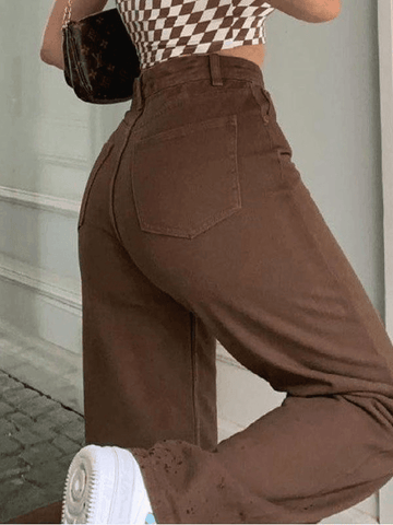 Sonicelife 2024 New Fashion Woman Bottom Elegant Vintage High Waist Boyfriend Jeans