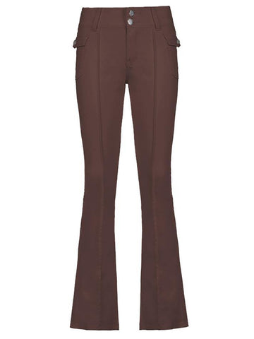 Sonicelife 2024 New Fashion Woman Bottom Elegant Vintage Low Rise Woven Pants