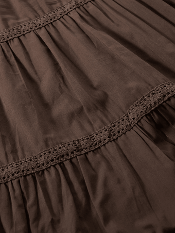 Sonicelife 2024 New Fashion Woman Bottom Elegant Vintage Tiered Midi Skirt